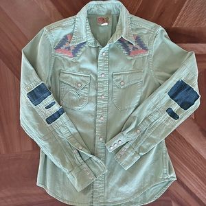 RRL (DOUBLE RL) Slim Fit Embroidered Denim Western Shirt Men’s size small